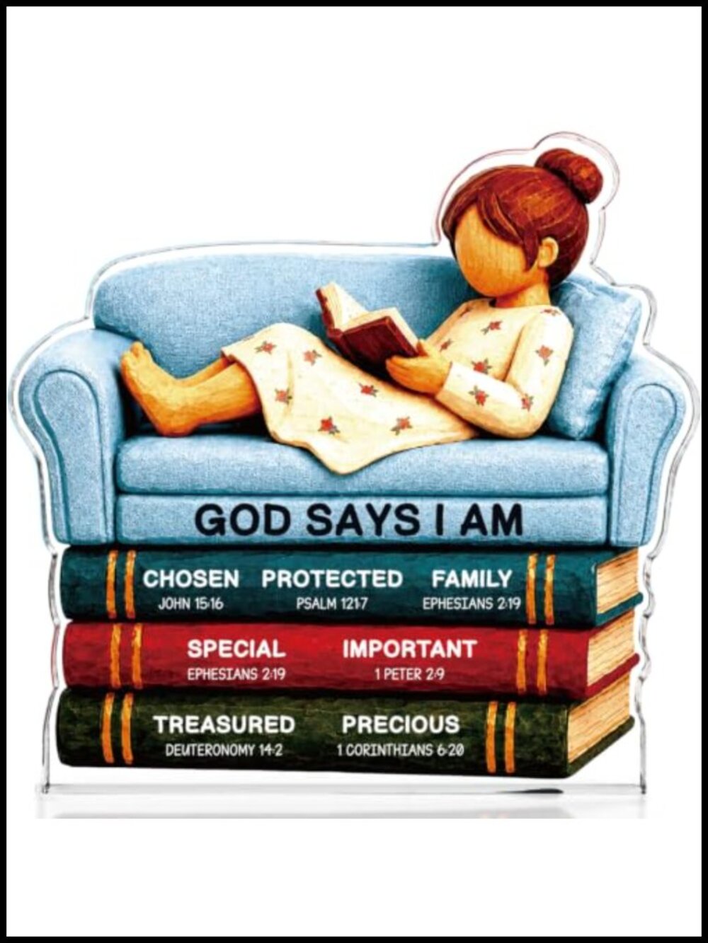 Acrylic Plaque Christian Desk Decor Inspirational Bible Verse Sign